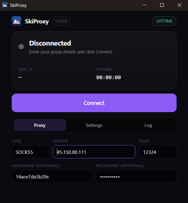 Add your proxy, choose protocol